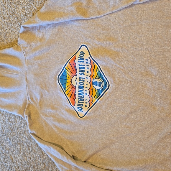 Southernmost Surf Shop Key West Florida Women's Beige Hoodie Sweatshirt Size XL - Picture 6 of 9
